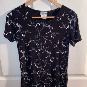 Western Connection Vintage Wildflower Black Short Sleeve Shirt, Coastal Cowgirl